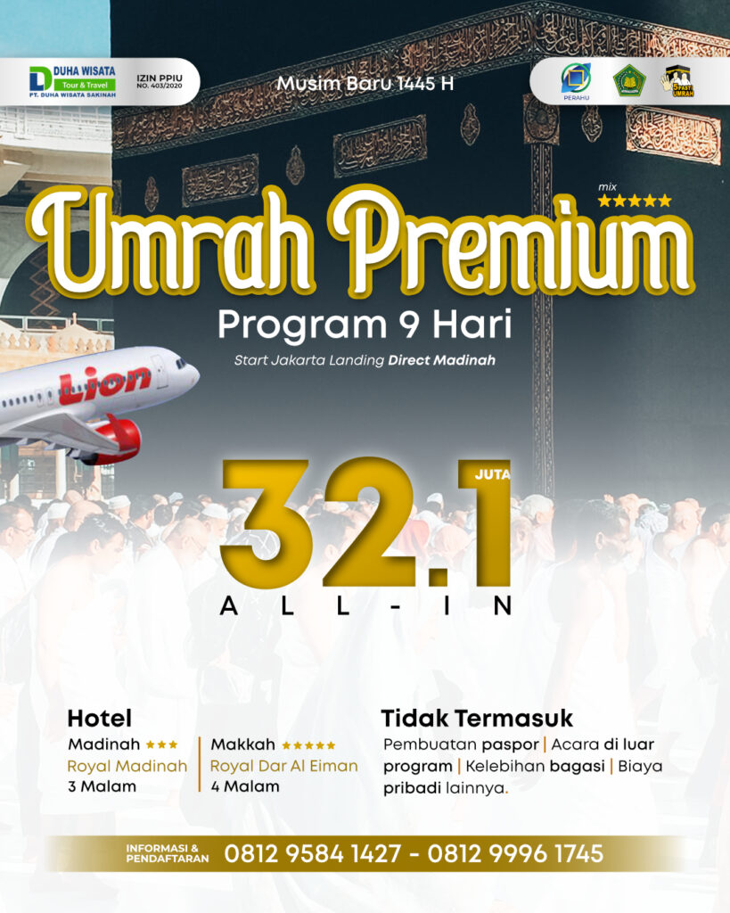 Umrah Premium 9D 1445H Musim Baru